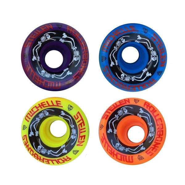 RollerBones ESTRO JEN Bowl Bombers Quad Roller Skate Wheels - Designed in Partnership with Moxi Skates (4 Pack, 62mm, 101A)