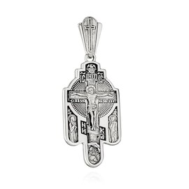 NKlaus 15506 Pendant 925 Silver Crucifix & Resurrection of Christ 31.7 mm x 17 mm Divine, Silver
