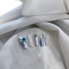 Blue Zircon Rose Handmade Nail Tips - Almond / 블루