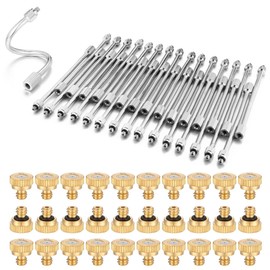 CozyCabin 30Pcs Flexible Mister Extensions with 30pcs Brass Misting Nozzle Kits, 5.9 Inch Brass Mist Rod for Mister Nozzles, Bendable Copper Extended Pole 10/24 UNC Thread for Outdoor Cooling System