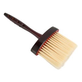 Hair Sweep Brush Long Handle Vintage Soft Cleaning Neck Duster Brush for Barber Red Brown