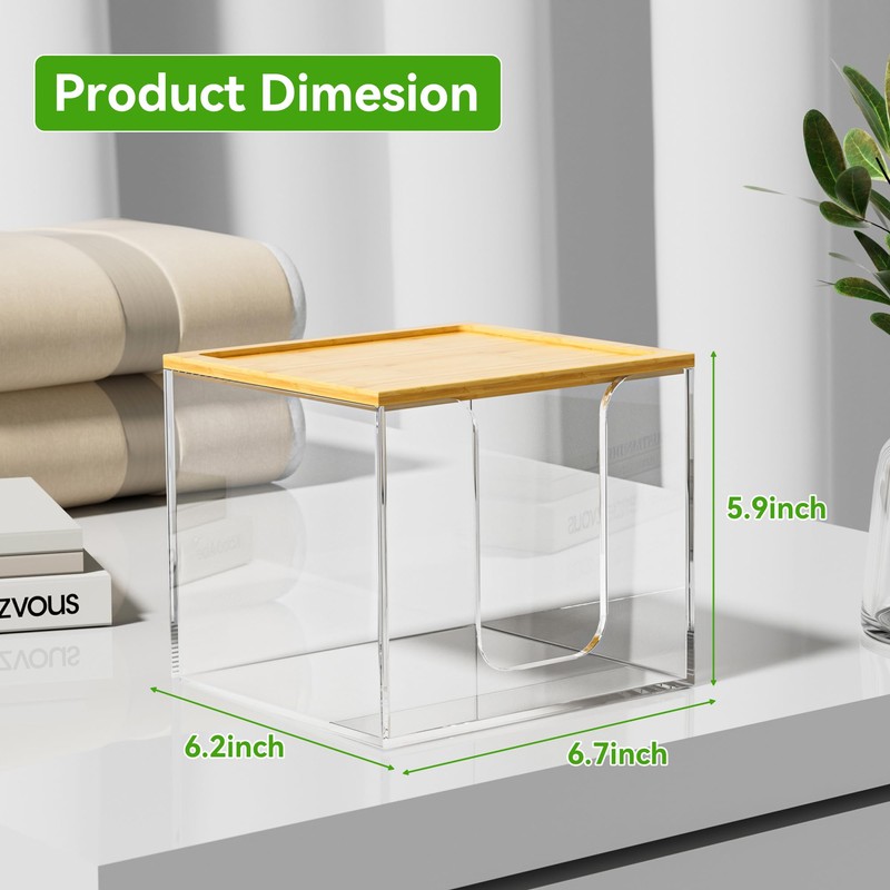 VITVITI Disposable Face Towel Holder Box, Acrylic Facial Towel Container