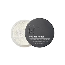 It Cosmetics Bye Bye Pores - Polvo Traslúcido Suelto para Fijar el Maquillaje con Acabado Mate, Suaviza las Arrugas y los Poros, Enriquecido con Péptidos, Seda y Colágeno, para Todo Tipo de Piel, 7 g
