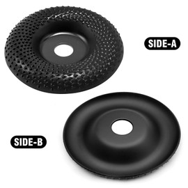 Pack of 2 Wooden Sanding Discs for Angle Grinders, 125 mm Rasp Disc, Wood Carving Disc, Chainsaw Disc, Tungsten Carbide Wood Sanding, Sanding Discs for Shaping (Black)