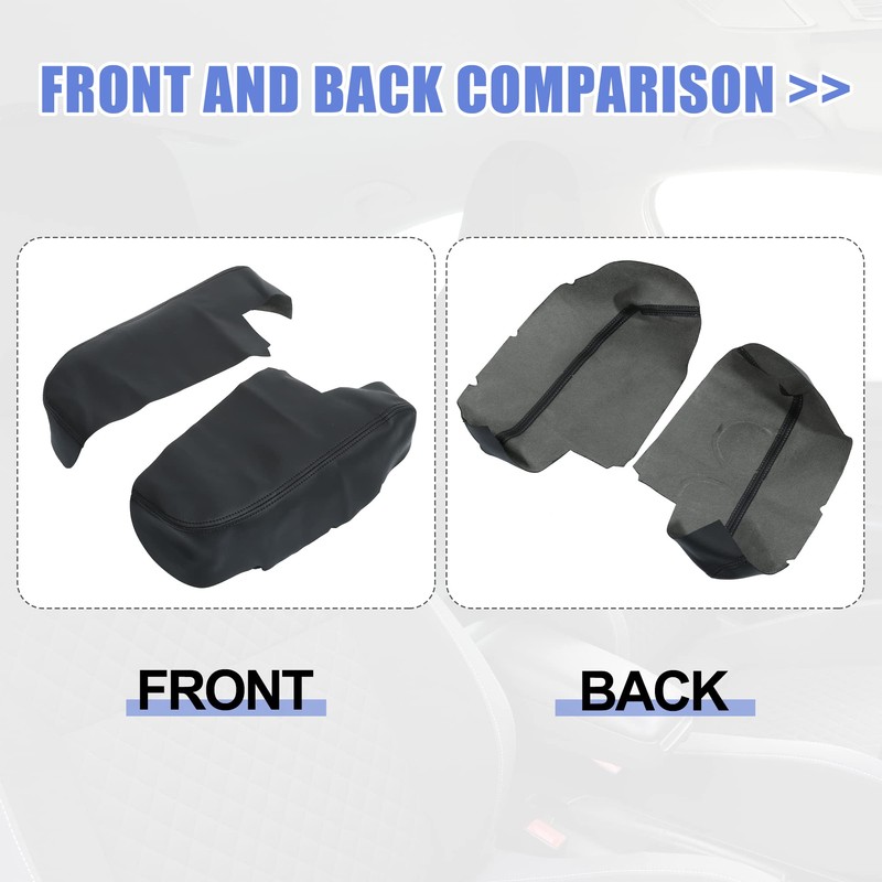 X AUTOHAUX 1 Pair Front Door Cover Armrest Cover Pad