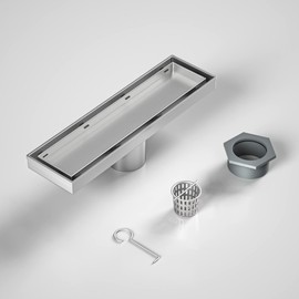 Bernkot Linear Shower Drain 12", Brushed Floor Drain with Tiled Insert Grate & Hair Strainer, 304 Stainless Steel Bathroom 2-in-1 Tiled in Drain, CUPC Certified (Brushed, 12'')