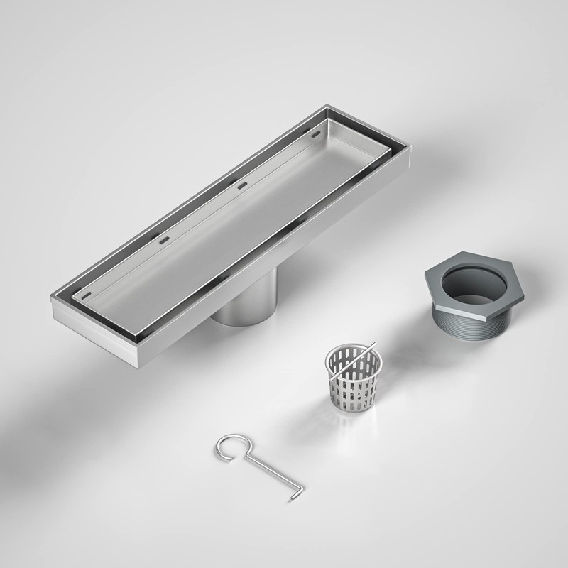 Bernkot Linear Shower Drain 12", Brushed Floor Drain with Tiled