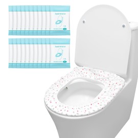 Krijuess 30 Packs Two-layer Disposable Toilet Seat Covers Waterproof Non-Woven Fabric for Travel, Toilet Seat Covers Disposable for Outing Hotel Hospital Public Toilet (Individual Package)