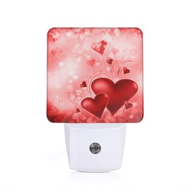Valentine's Day Night Light,Pink Hearts Plug into Wall with Dusk to Dawn Light Sensors, Nightlights for Bedroom, Bathroom, Hallway, Kitchen, Gifts for Girls Women