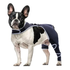 Dog Rear Leg Sleeve to Stop Licking, Washable Resistant Pet Prevent Licking Wound Surgery Suit, Biting Dog Leg Protection Sleeve for Small Dogs, Rear Left Leg, S