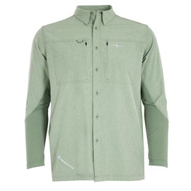 HABIT Men's Shadow Series Guide Shirt - Vineyard Green Heather (Medium)