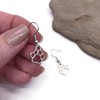 Paw Print Charm Earrings, Tibetan Silver Dog Cat Charms on