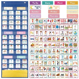 Visual Timetable, 123 Pecs Cards Weekly Routine Chart for Children, Magnetic Now and Next Board Autism Sensory Equipment,Visual Aid Cards for Autistic Children, ADHD,ASD, Preschool Kids,Home,School
