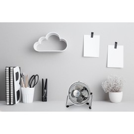 Comfort Zone 4-inch All-Metal Desk Fan with USB or Power Cord, Single Speed, 360 Degree Adjustable Tilt, Compact & Durable Mini Electric Fan for Home, Office or Travel Use, Silver