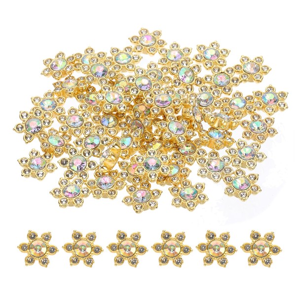 PATIKIL 200 Pcs Flower Crystal Rhinestone Embellishments, 13mm Flatback Glass
