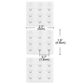 Lansonee 3 Pcs Women Comfortable Bra Strap Extenders Extensions Elastic Extender Set 3 Hooks (White)