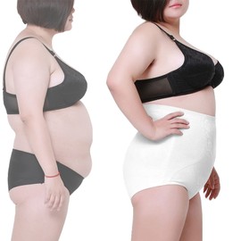 Max Shape Women's High Waist Tummy Control Silm Panty Plus Size Control Panties White 3XL