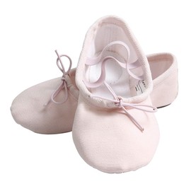 Nexete Ballet Shoes Slippers Classic Canvas Split-Sole Dance Slippers for Toddler Kid Girl Boy Women (Light Pink, Little Kid 3)