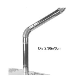Firehiking Rolled Edge 45 Degree 2.36inch Stove Pipe 90 Degree Stove Pipe Stainless Steel Flue Extension (90°+45°)