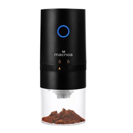 Macnoa Coffee Grinder Electric Burr, Portable Coffee Bean Grinder USB Type C Grinder for Espresso Enthusiasts - Quiet, Sleek, and Perfect for Home or Office Brewing Mastery, Black…