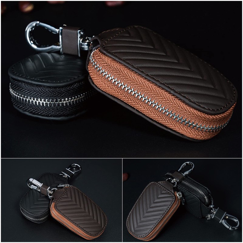 Leather Car Key Fob Cover, Key Case for Keychain Car