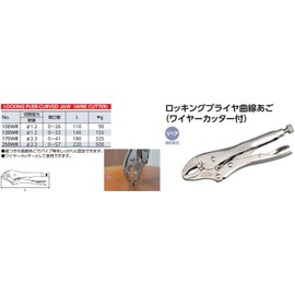 KYOTO TOOL (KTC) 250WR Locking Pliers Curved Chin (with Wire Cutter)