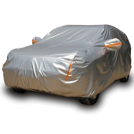 Tecoom Super Heavy Duty Multiple Layers SUV Car Cover All Weather Waterproof Windproof Snow Proof Rain UV Protective Outdoor Car Cover Fit 216-230 inches Full-Size SUV/Van