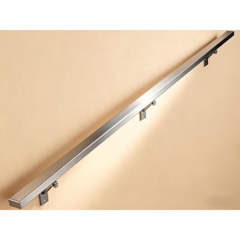 4FT Anodized Shiny Silver handrails Kit for Indoor Outdoor Stairs，Modern