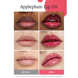 NOONI NOONI Korean Vegan Lip Oil - Appleplum | Lip Stain, Gift, Long-Lasting, Moisturizing, Plumping, Revitalizing for Dry Lips, Waterproof, No Peel Off, Korean Lip Tint 0.12 Fl Oz