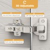 Furniware 2 pcs Soft Close Cabinet Hinge,110 Degree Half Overlay