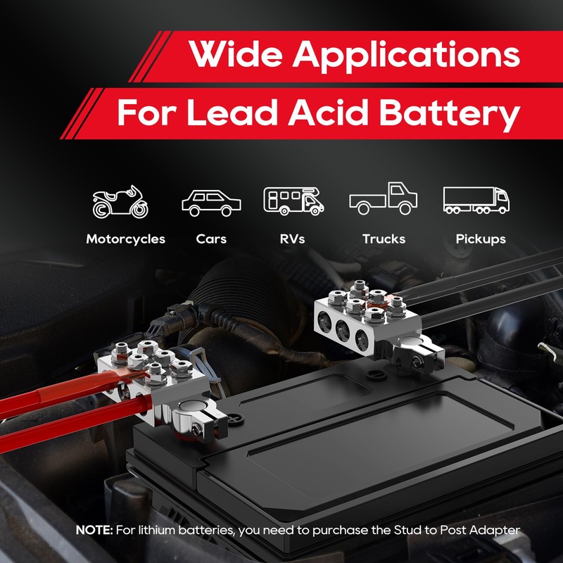 TOPDC 12-Way Battery Terminal Connector for Lead Acid, 8AWG up