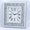 Decor Crushed Diamond Mirror Wall Clock with Crystal Decorations for