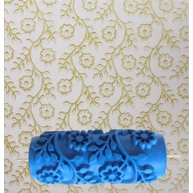 BUUEERR 5" Pattern Paint Roller Brush Sleeve Texture Stencil Wall Decor DIY Tools Decorative Texture Roller (5C96384)