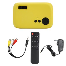 M24 Mini Portable Projector Multifunction 360 Degree Surround Sound Home Theater Video Projector 100‑240V Yellow UK Plug