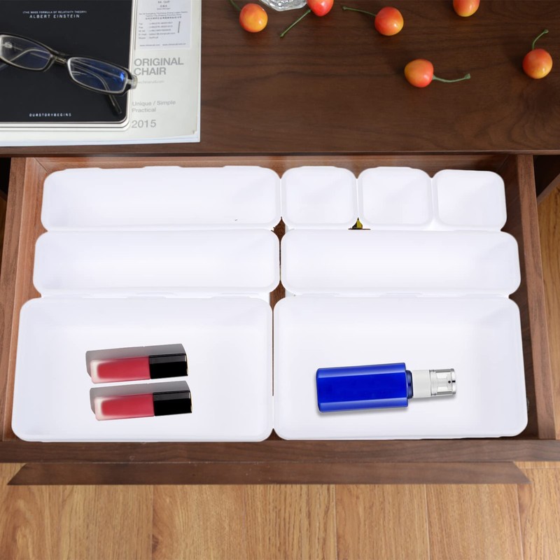 Healeved 8pcs Compartmentalized Storage Boxes for Home Organization Versatile Drawer