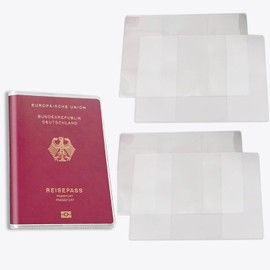 XWYDZ 4 Pack Transparent & Non-Scratch Frosted PVC Holders | Waterproof Passport Cover for UK British Passports | Secure Fit Travel Essentials with Dustproof Protection (PVC)