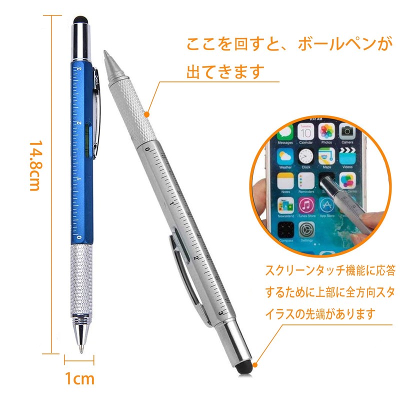GOOMAND Multifunction Ballpoint Pen Screwdriver Leveler Vernier Calipers Scale with
