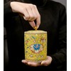 Bicuzat Enamel Ceramic Tea Caddy Tea Canister Tea Storage Container