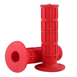 Motorcycle Handlebar Grips Bicycle Grips BMX Scooter 1 Pair 22 mm 7/8 Inch Universal Rubber Motorcycle Handlebar Mountain Bike Handles, red