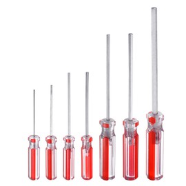 sourcing map 7pcs Magnetic Hex Screwdriver H1.5 H2.0 H2.5 H3.0 H4.0 H5.0 H6.0 Carbon Steel Hexagonal Head Screw Driver with Non-Slip Handle for Appliances Repair Improvement, Red