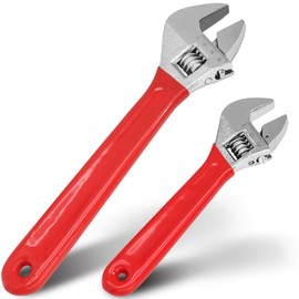 vibedor Adjustable Wrench Set, 6" & 10" Wrenches, Wide Jaw Black Oxide Wrench, Cr-V Steel with Cushion Grip, Metric & SAE Scales for Workshop, Home, Garage and Professionals