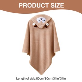 XdealCozyxc Hooded Baby Towel, Ultra Soft Bath Towels Newborn with Hood for Boy and Girl (Brown)
