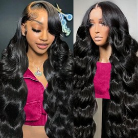 BIMKOS 26 Inch Body Wave Lace Front Wigs Human Hair 200% Density 13x6 HD Lace Front Wigs Human Hair Body Wave Glueless Wigs Human Hair Pre Plucked Body Wave Lace Frontal Wigs for Women