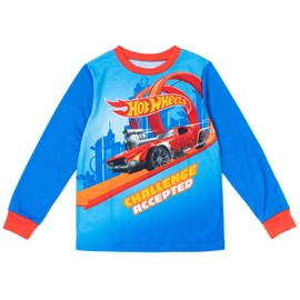 Hot Wheels Big Boys Pajama Shirt and Pants Sleep Set Blue 10-12