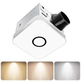 OFANKU 2-in-1 Bathroom Exhaust Fan with Light, 32W Quiet Vent Fan - 130 CFM & 1.5 Sones, 1200lm LED Light - 3000K/4000K/5000K Adjustable, Easy to Install, Bathroom Fans for Home, Bath, Hotel, Etc