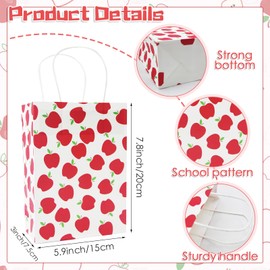 X-Kingsun 48Pcs Back to School Teacher Appreciation Gift Bags with Handle Classroom Crayon Notebook Goodie Candy Treat Bags for Teacher Retirement End of the Year First day of Schools Supplies