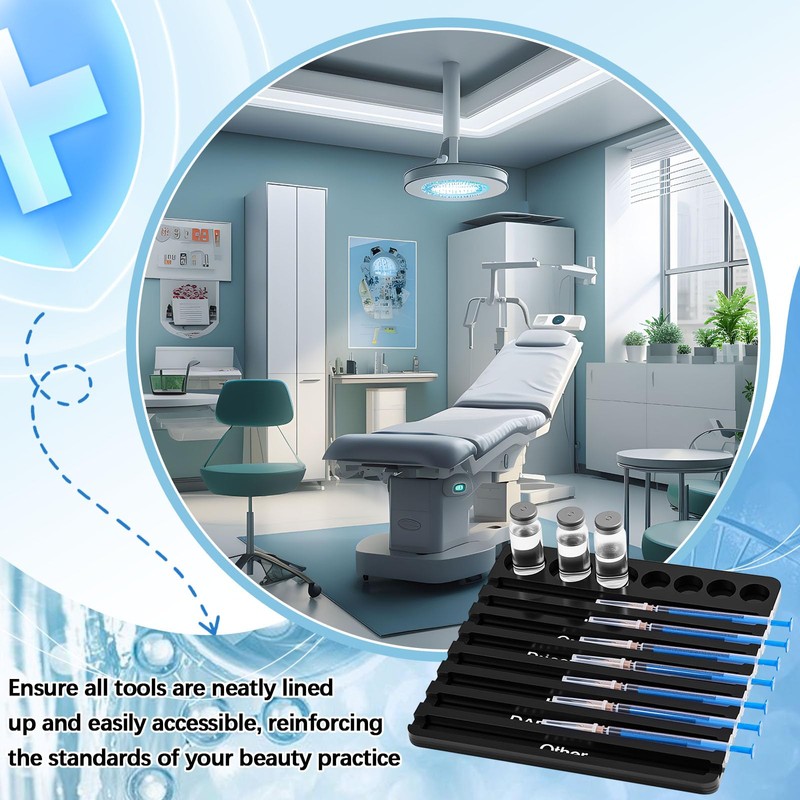 Chunful 2 Pcs Aesthetic Practitioner Syringe Tray with 8 Slots