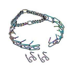 Dog Prong Collar, Suitable Large, Medium, Small Dogs/Quick Release Chain Link Dog Safety Pinch Collar Training Collar, Only 70 lbs, Steel ChokeGood Antioxidant Training Effect(Free 2 New Chain Links)