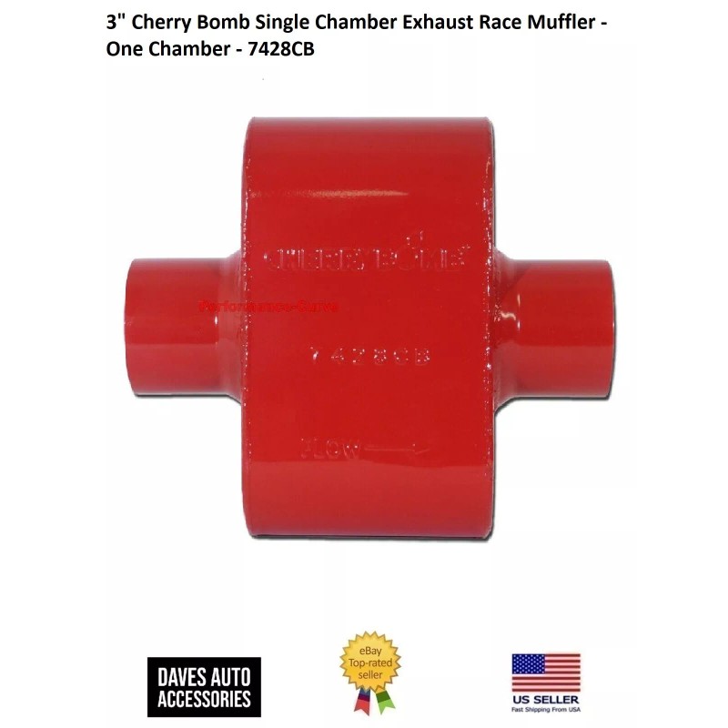 Autoparts 3" Cherry Bomb Single Chamber Exhaust Race Muffler -