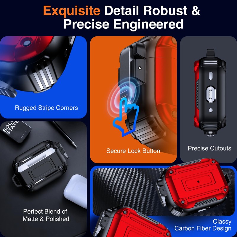 Chicfun Armour Lock for AirPods Pro 2nd Generation Case with